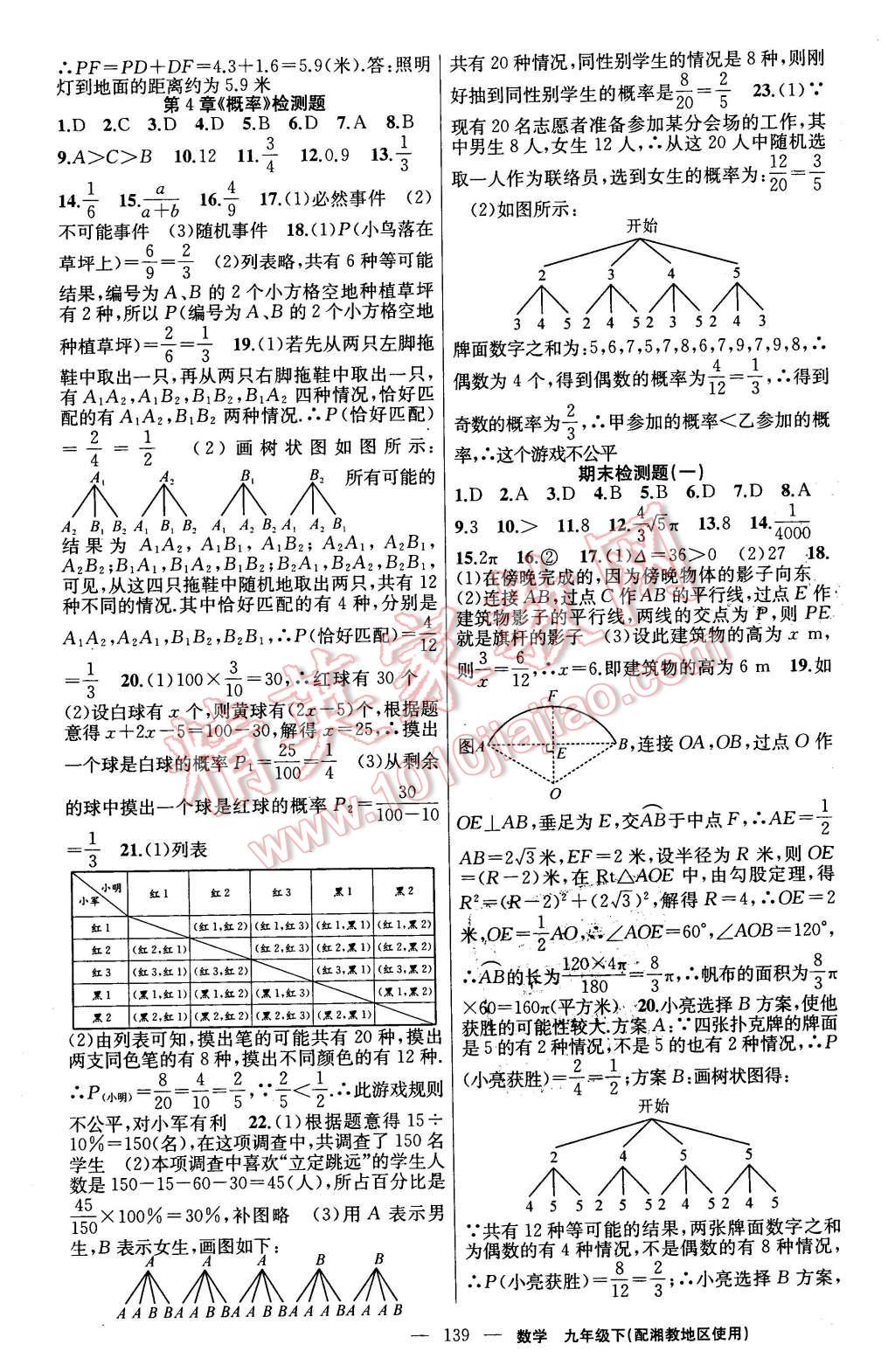 2016年黃岡金牌之路練闖考九年級數(shù)學(xué)下冊湘教版 第19頁