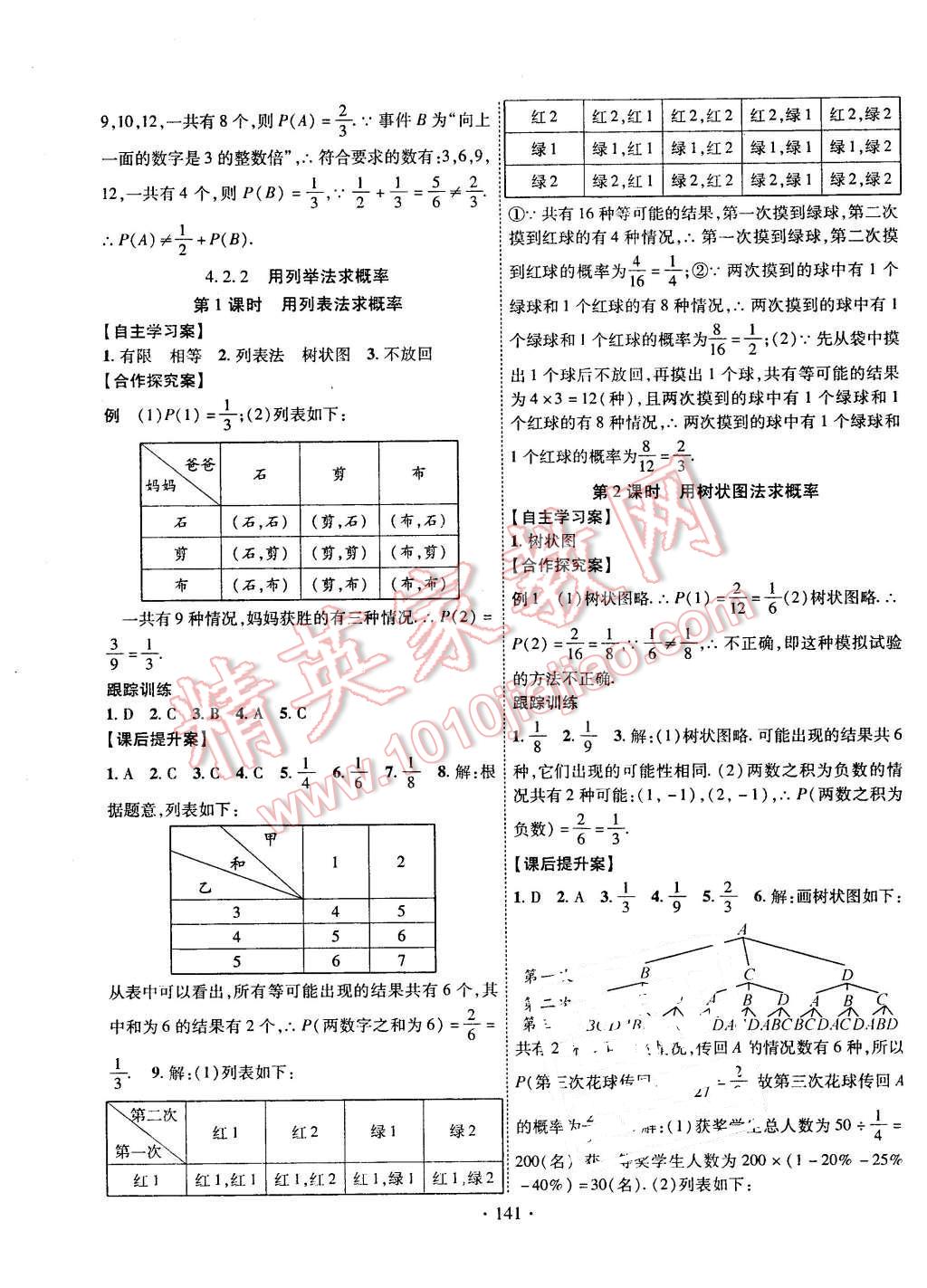 2016年課堂導(dǎo)練1加5九年級(jí)數(shù)學(xué)下冊(cè)湘教版 第17頁(yè)