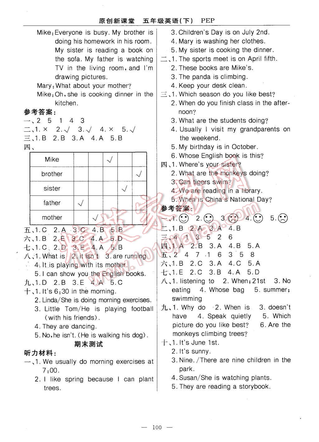 2016年原創(chuàng)新課堂五年級(jí)英語(yǔ)下冊(cè)人教PEP版 第8頁(yè)