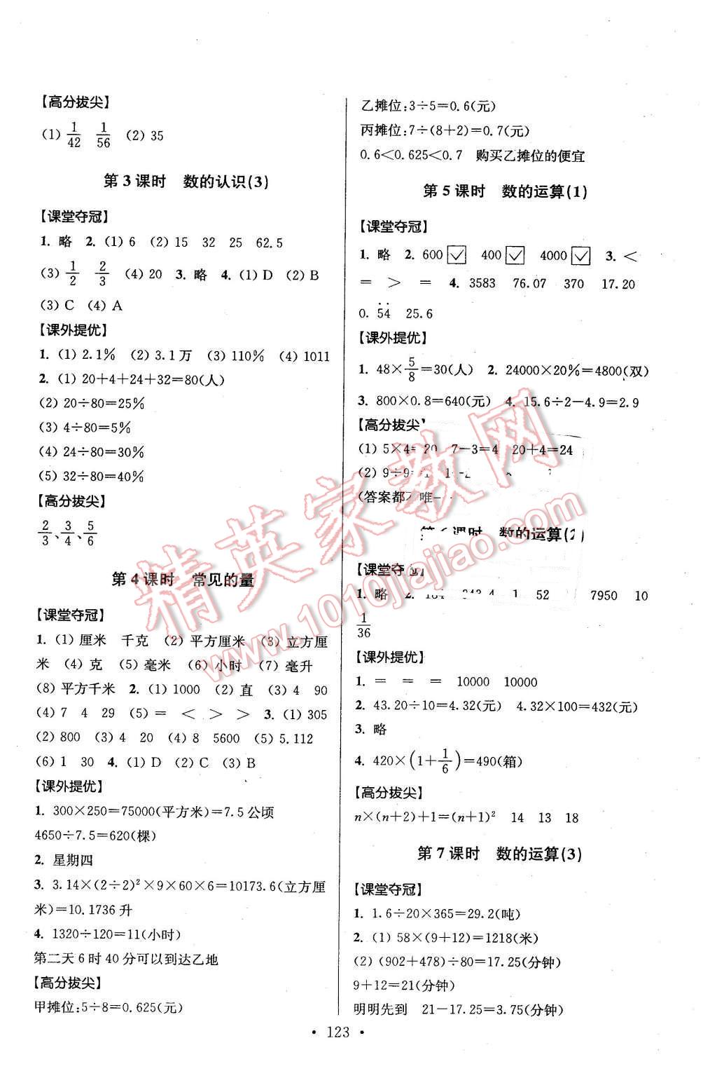 2016年高分拔尖提優(yōu)訓(xùn)練六年級數(shù)學(xué)下冊江蘇版 第9頁