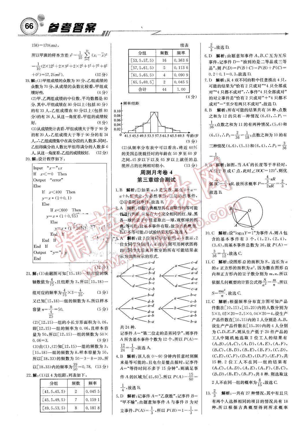 2015年輕巧奪冠周測月考直通高考高中數(shù)學(xué)必修3北師大版 第18頁