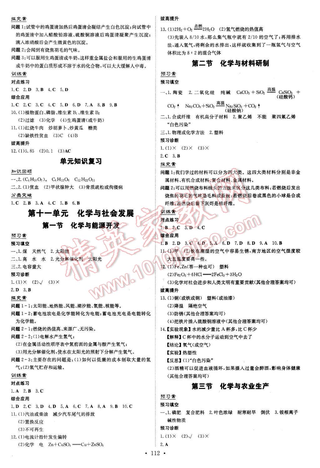 2016年初中同步学习导与练导学探究案九年级化学下册鲁教版 第8页