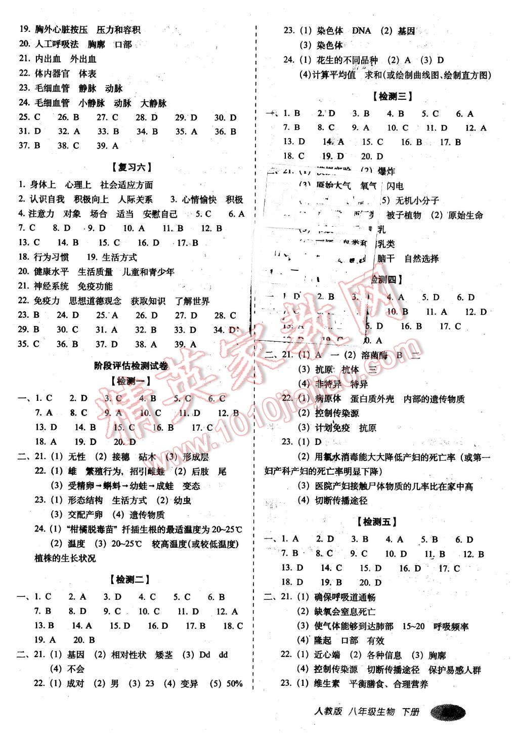 2016年聚能闖關(guān)期末復(fù)習(xí)沖刺卷八年級(jí)生物下冊(cè)人教版 第2頁