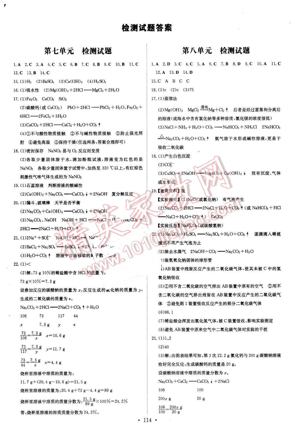 2016年初中同步学习导与练导学探究案九年级化学下册鲁教版 第10页