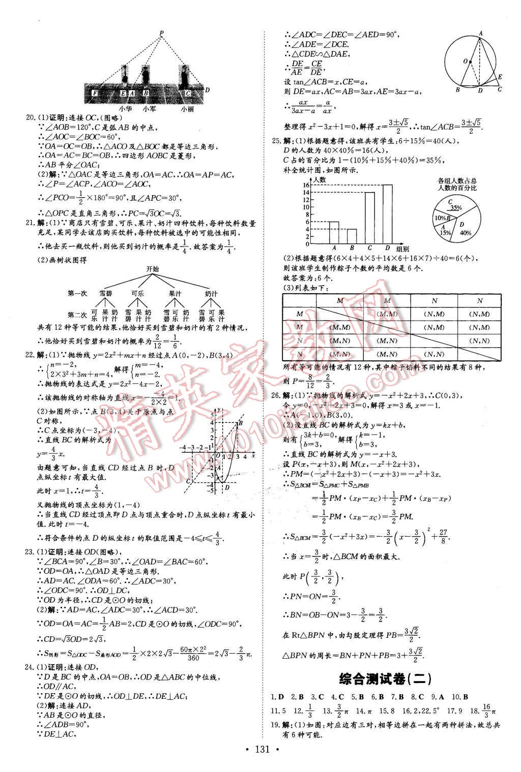 2016年初中同步学习导与练导学探究案九年级数学下册湘教版 第23页