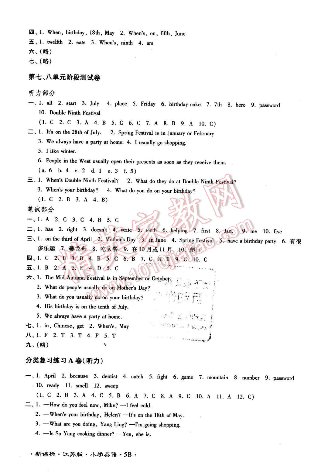 2016年江蘇密卷五年級(jí)英語下冊(cè)江蘇版 第15頁