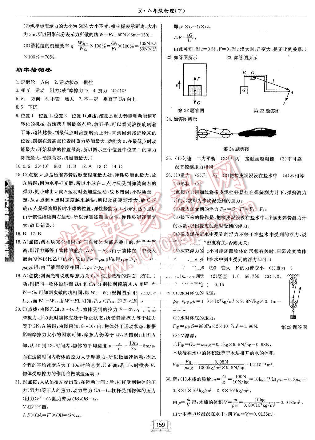 2016年啟東中學(xué)作業(yè)本八年級物理下冊人教版 第23頁