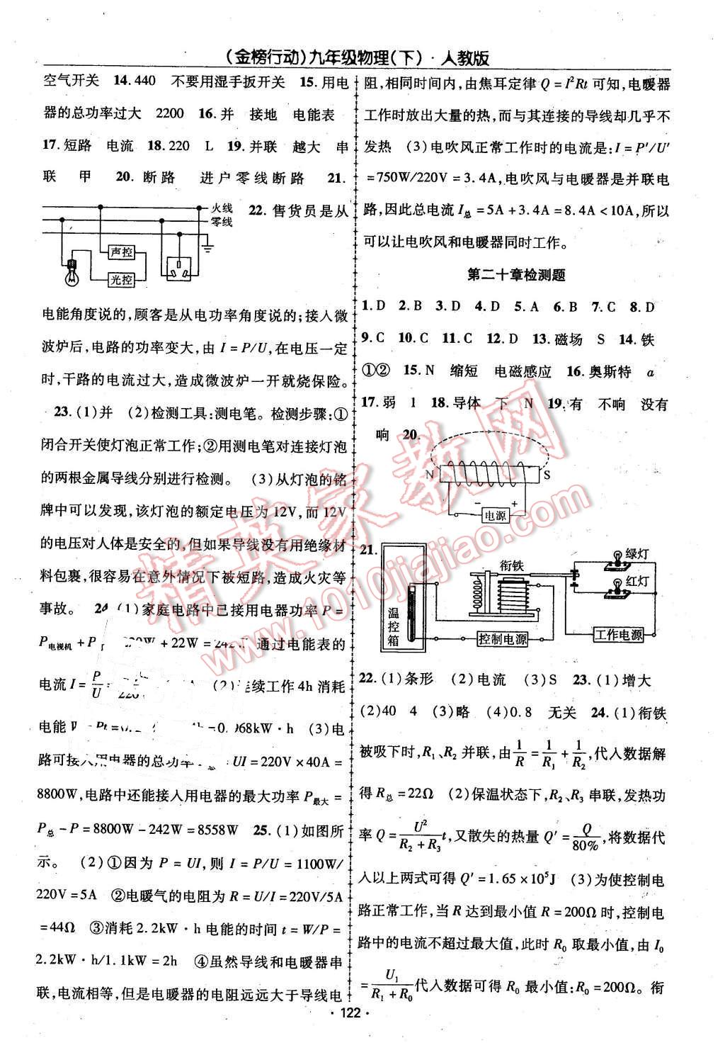 2016年金榜行動(dòng)課時(shí)導(dǎo)學(xué)案九年級(jí)物理下冊(cè)人教版 第14頁(yè)