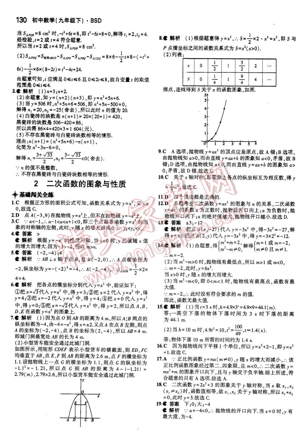 2016年5年中考3年模拟初中数学九年级下册北师大版 第15页