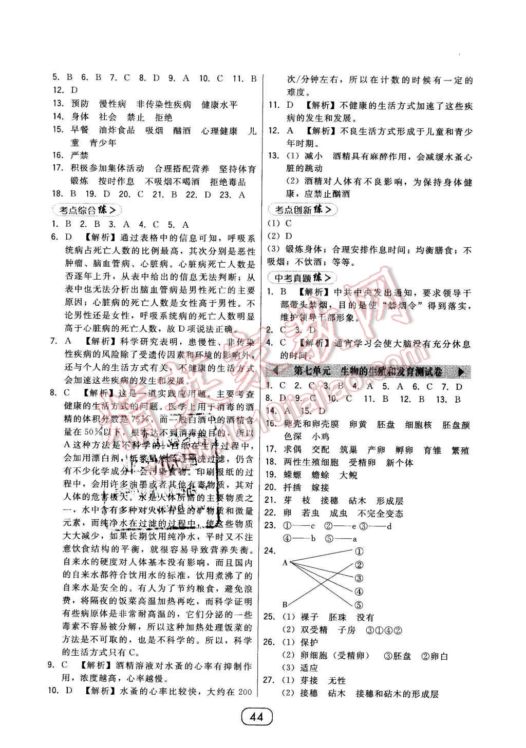 2016年北大綠卡課時同步講練八年級生物下冊人教版 第16頁