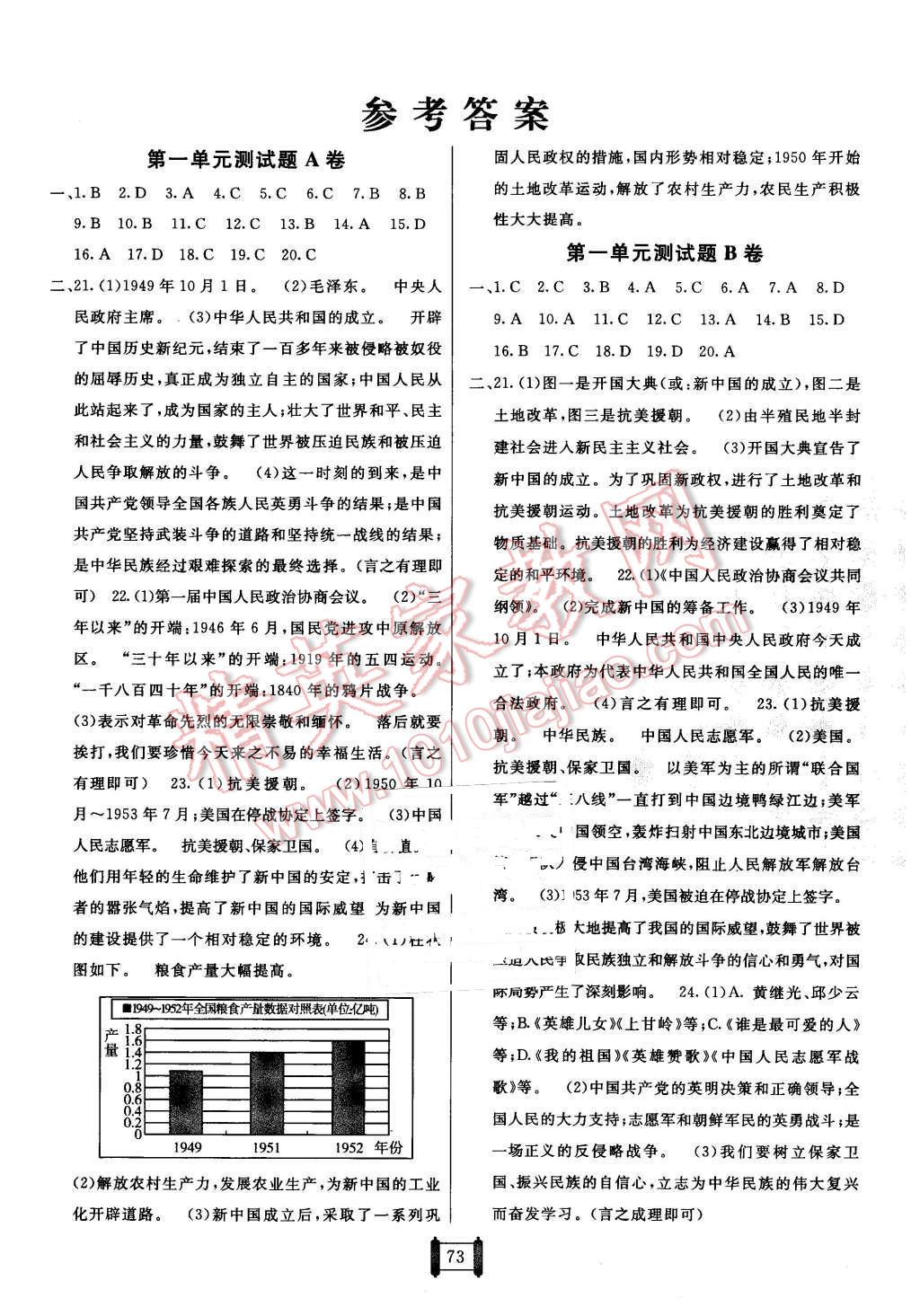 2016年海淀單元測試AB卷八年級歷史下冊人教版 第1頁