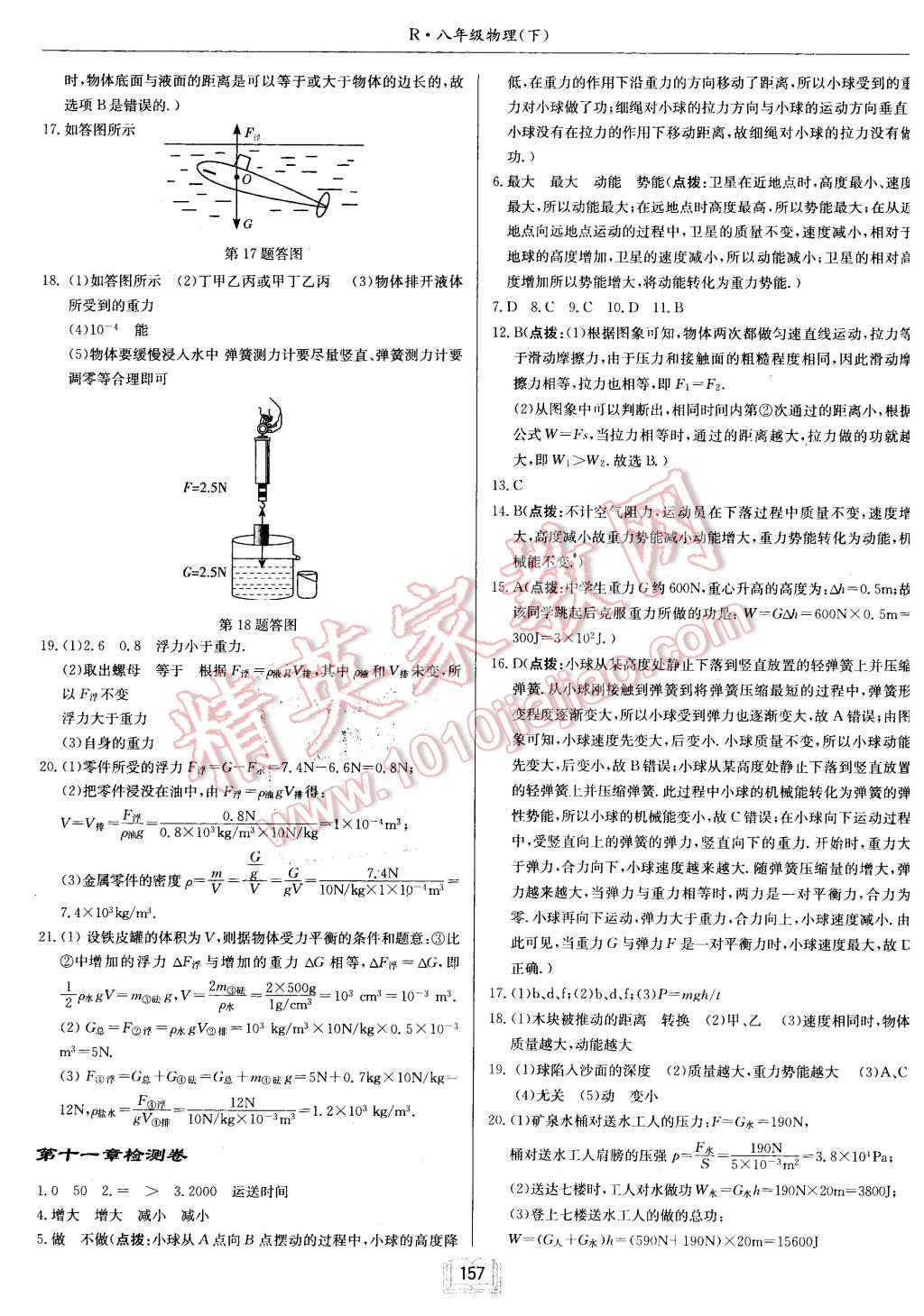 2016年啟東中學(xué)作業(yè)本八年級(jí)物理下冊(cè)人教版 第21頁(yè)