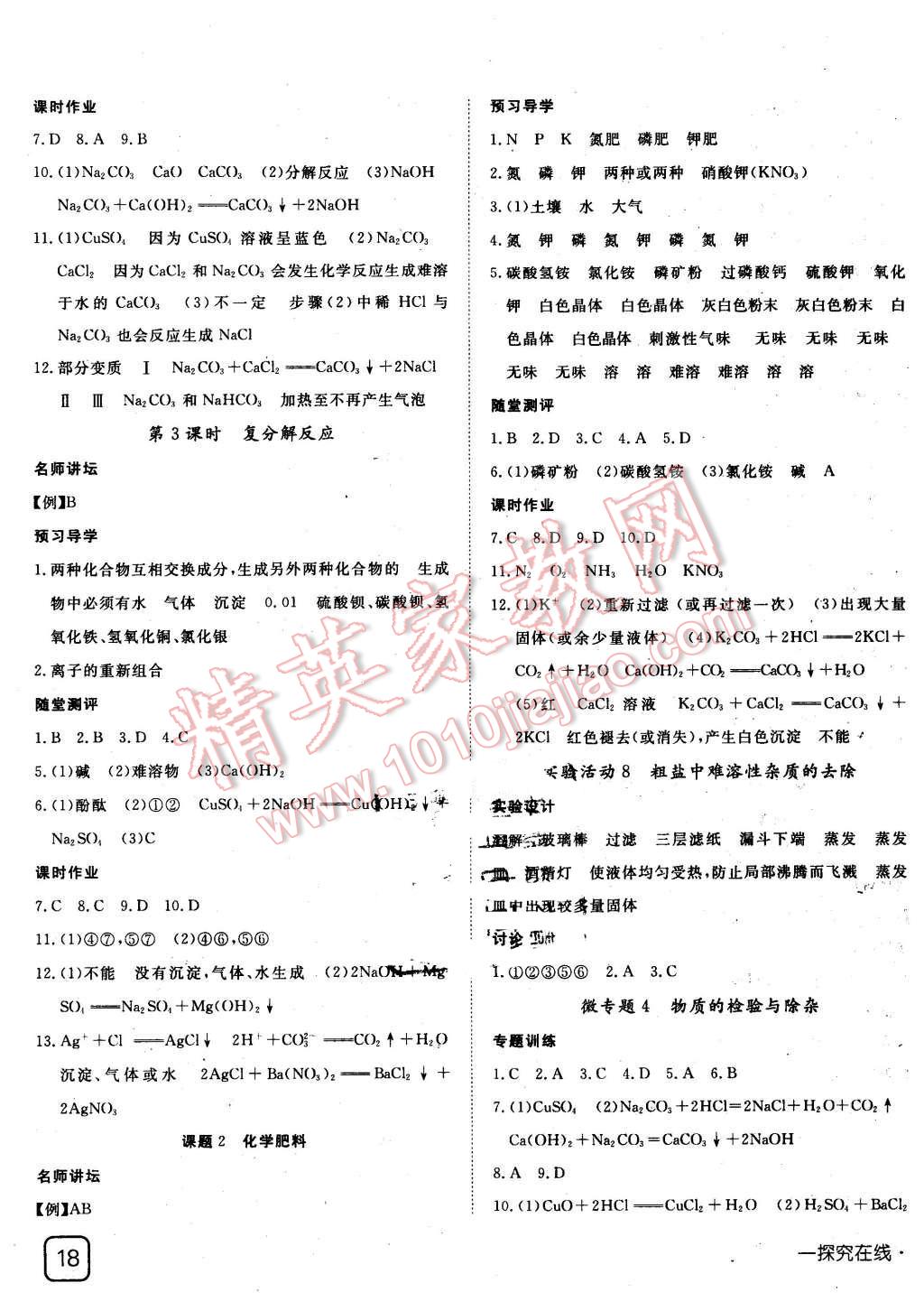 2016年探究在線高效課堂九年級(jí)化學(xué)下冊(cè)人教版 第11頁(yè)