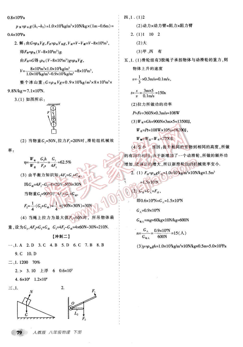 2016年聚能闖關(guān)期末復(fù)習(xí)沖刺卷八年級(jí)物理下冊(cè)人教版 第7頁(yè)