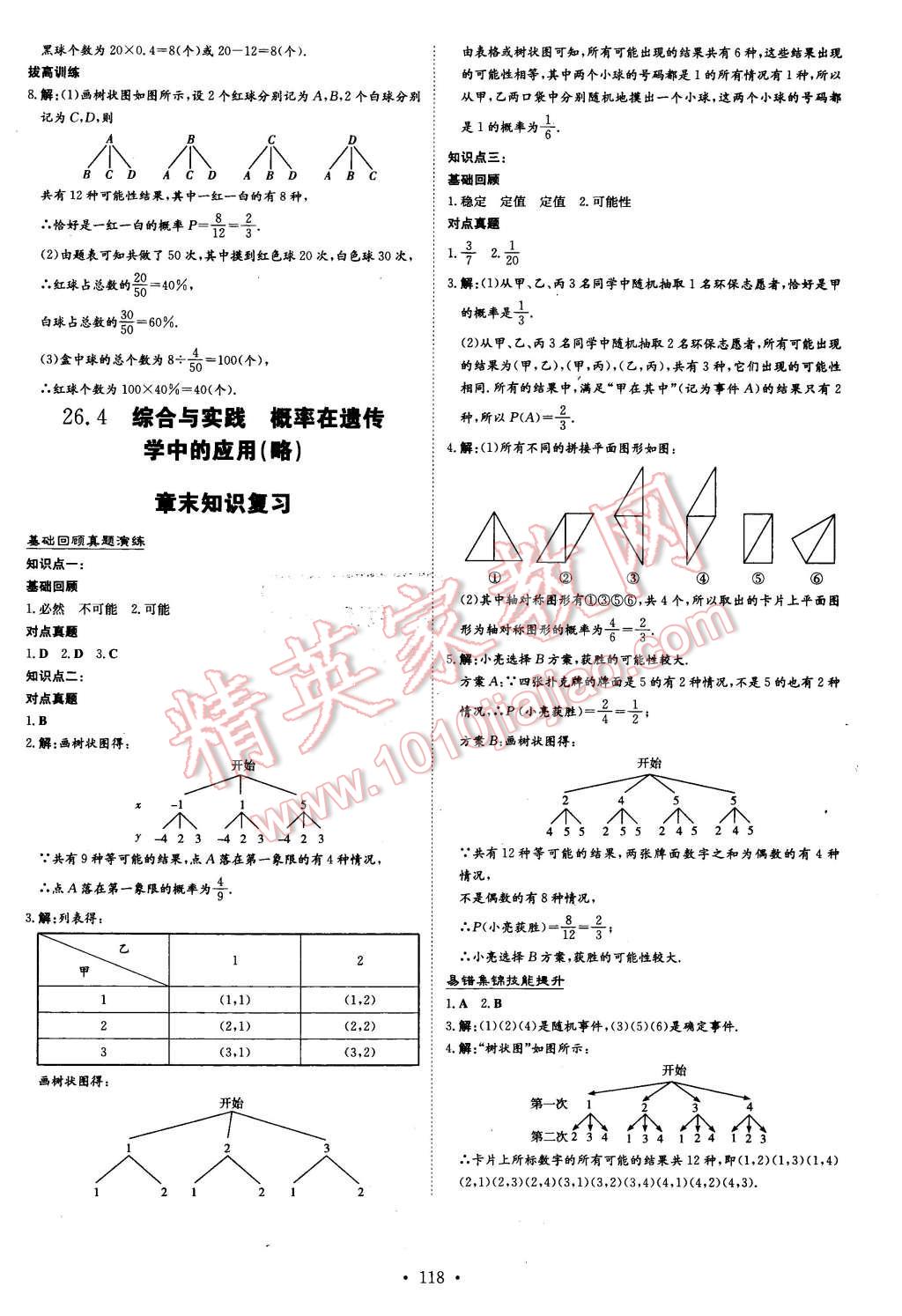 2016年初中同步学习导与练导学探究案九年级数学下册沪科版 第22页