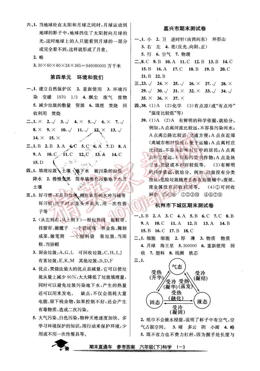 2016年期末直通車六年級(jí)科學(xué)下冊(cè)教科版 第3頁