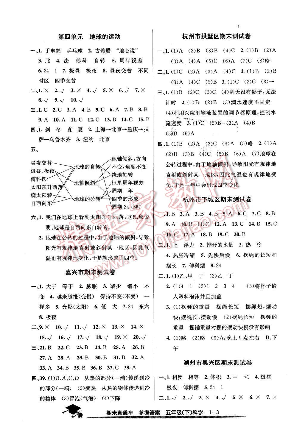 2016年期末直通車五年級科學(xué)下冊教科版 第3頁