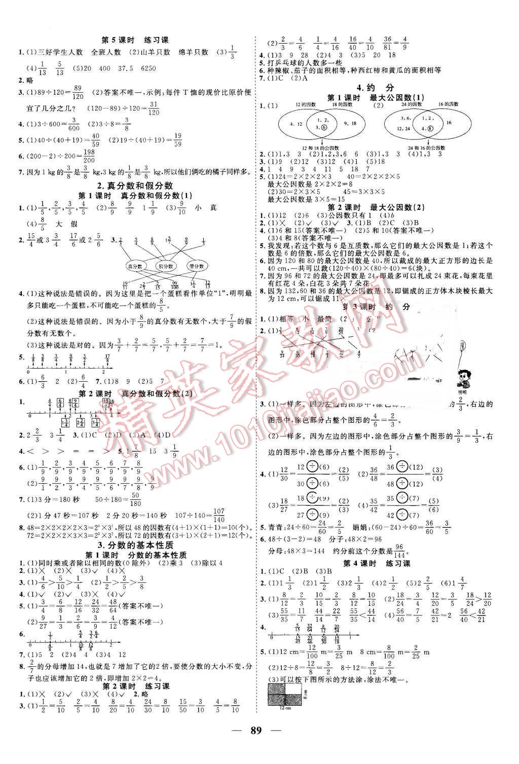 2016年陽(yáng)光課堂課時(shí)優(yōu)化作業(yè)五年級(jí)數(shù)學(xué)下冊(cè)人教版 第3頁(yè)