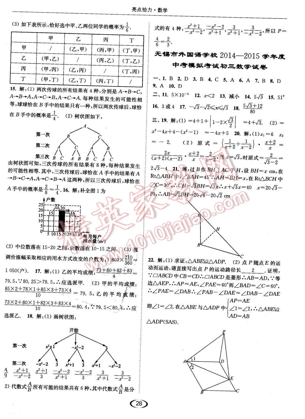 2016年亮點給力提優(yōu)課時作業(yè)本九年級數(shù)學(xué)下冊江蘇版 第28頁