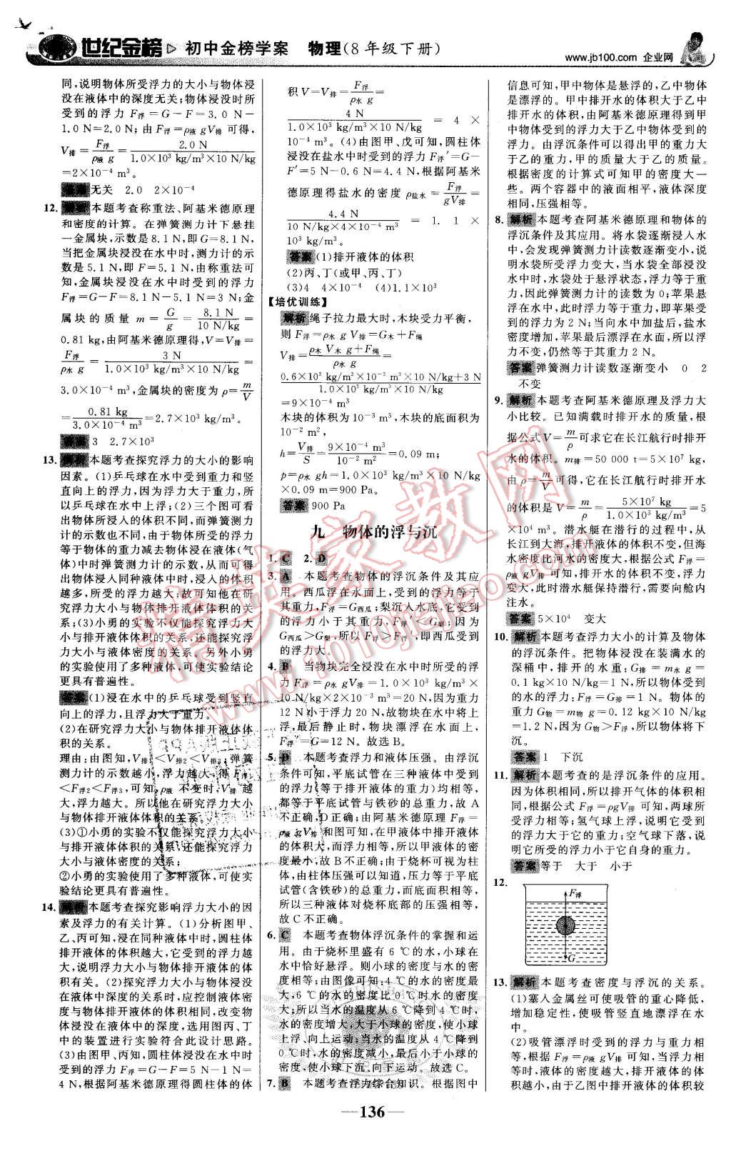 2016年世紀金榜金榜學案八年級物理下冊滬科版 第21頁