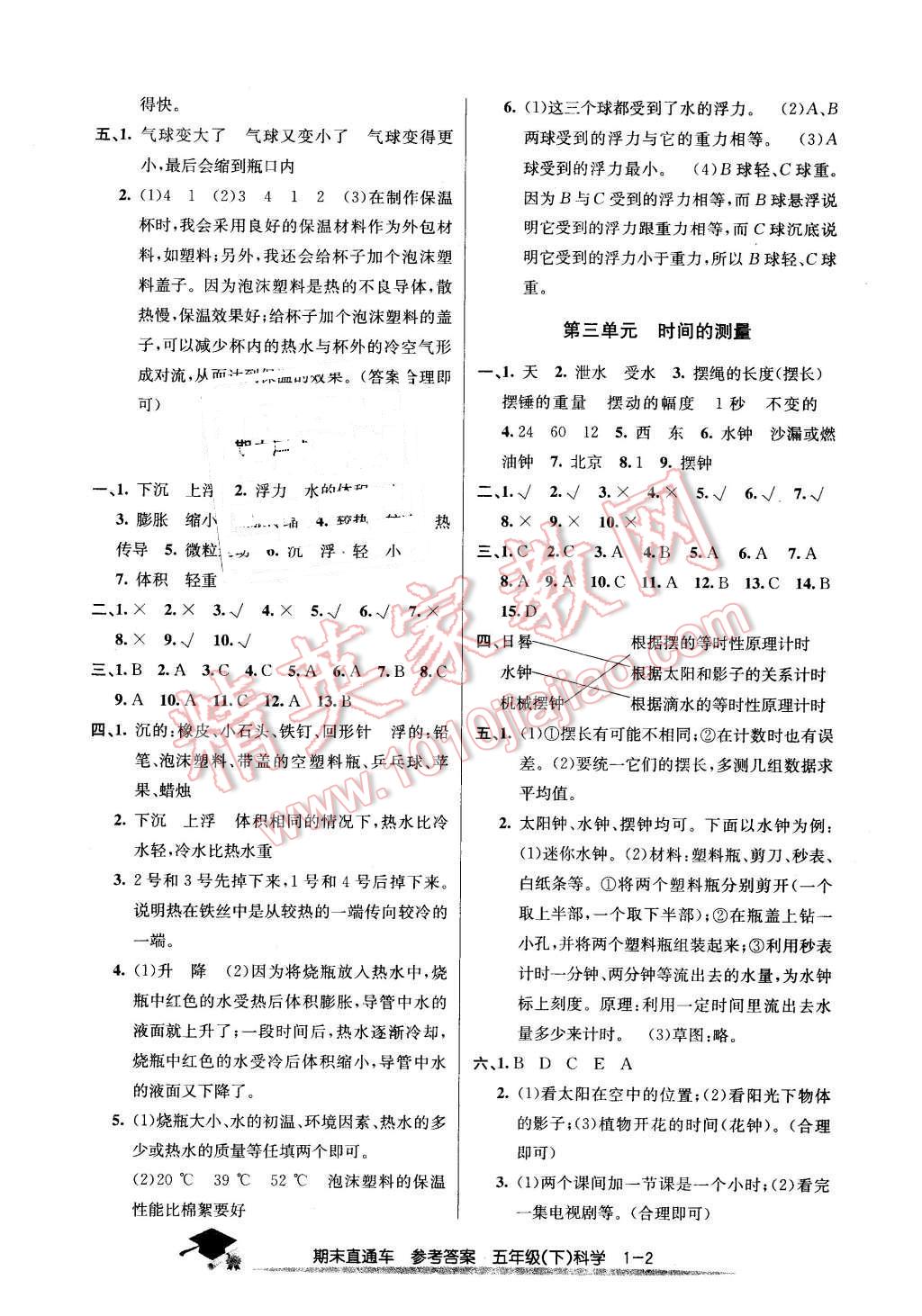 2016年期末直通車五年級(jí)科學(xué)下冊(cè)教科版 第2頁(yè)