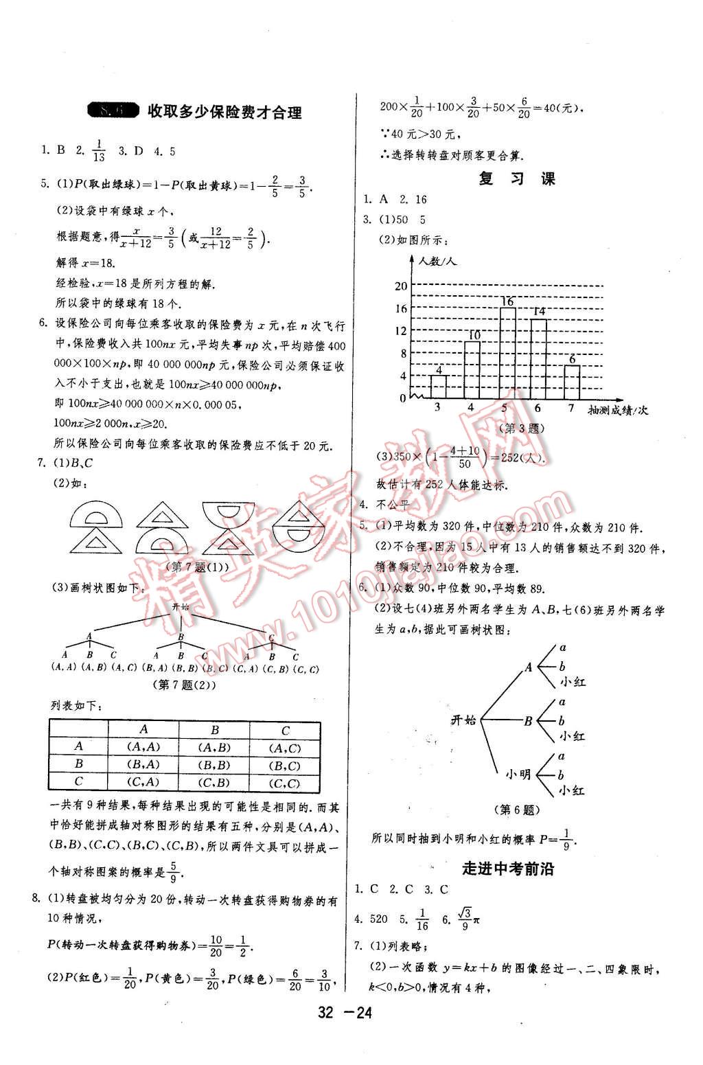 2016年1课3练单元达标测试九年级数学下册苏科版 第24页