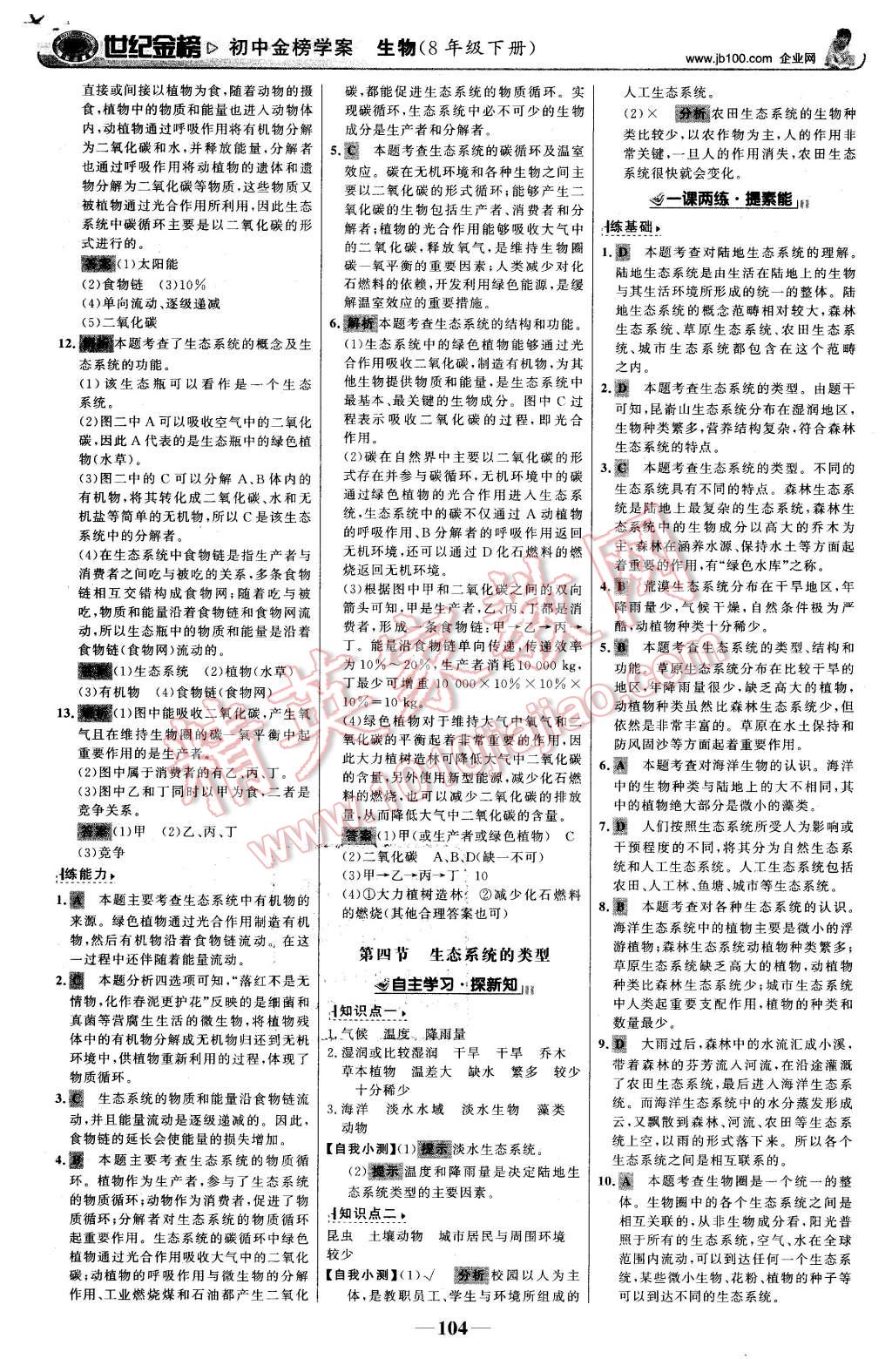 2016年世纪金榜金榜学案八年级生物下册济南版 第13页