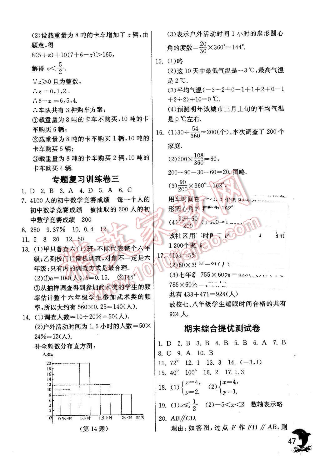 2016年實(shí)驗(yàn)班提優(yōu)訓(xùn)練七年級(jí)數(shù)學(xué)下冊(cè)人教版 第47頁(yè)