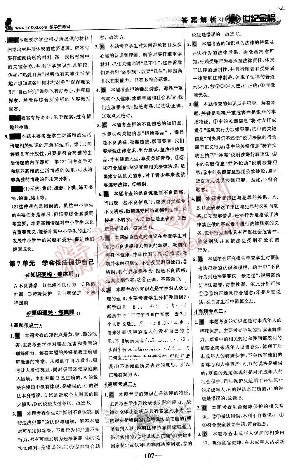 2016年世紀(jì)金榜金榜學(xué)案七年級思想品德下冊魯人版 第16頁