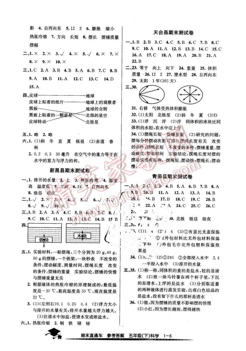 2016年期末直通车五年级科学下册教科版 第6页