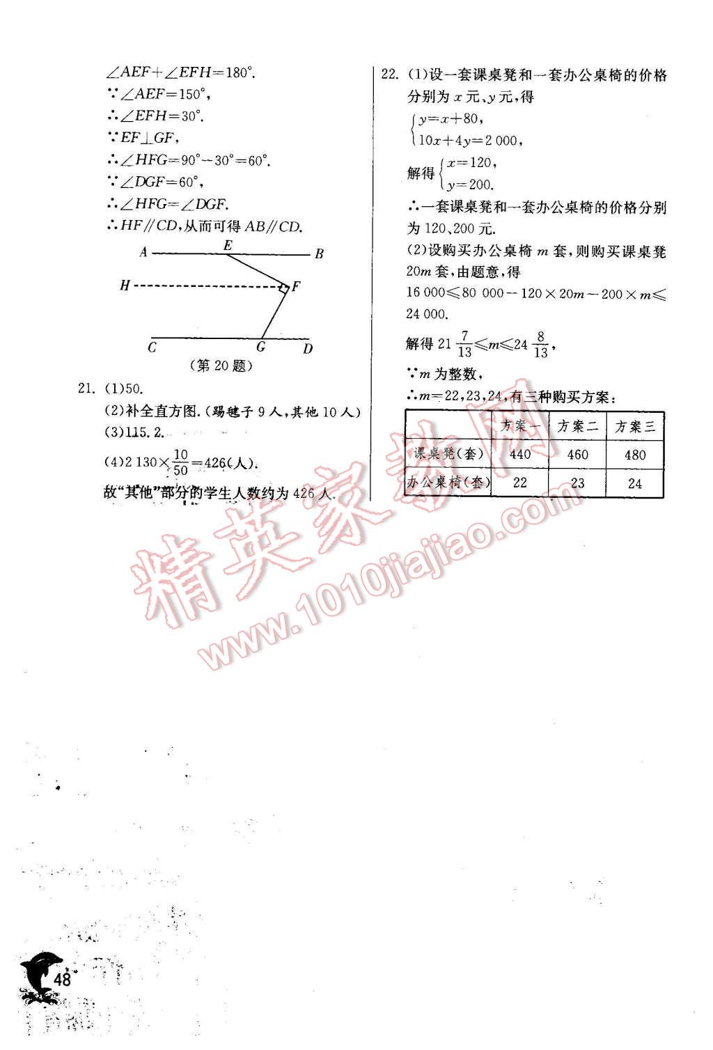 2016年實驗班提優(yōu)訓(xùn)練七年級數(shù)學(xué)下冊人教版 第48頁