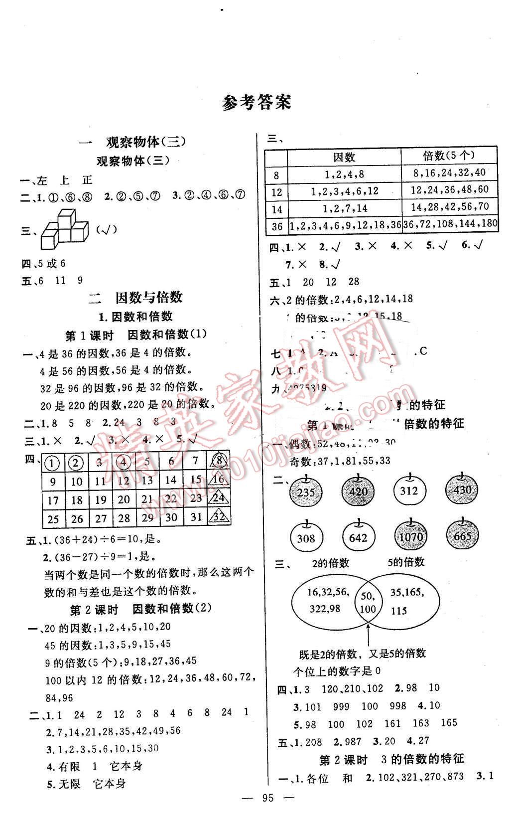 2016年百分學(xué)生作業(yè)本題練王五年級(jí)數(shù)學(xué)下冊(cè)人教版 第1頁(yè)