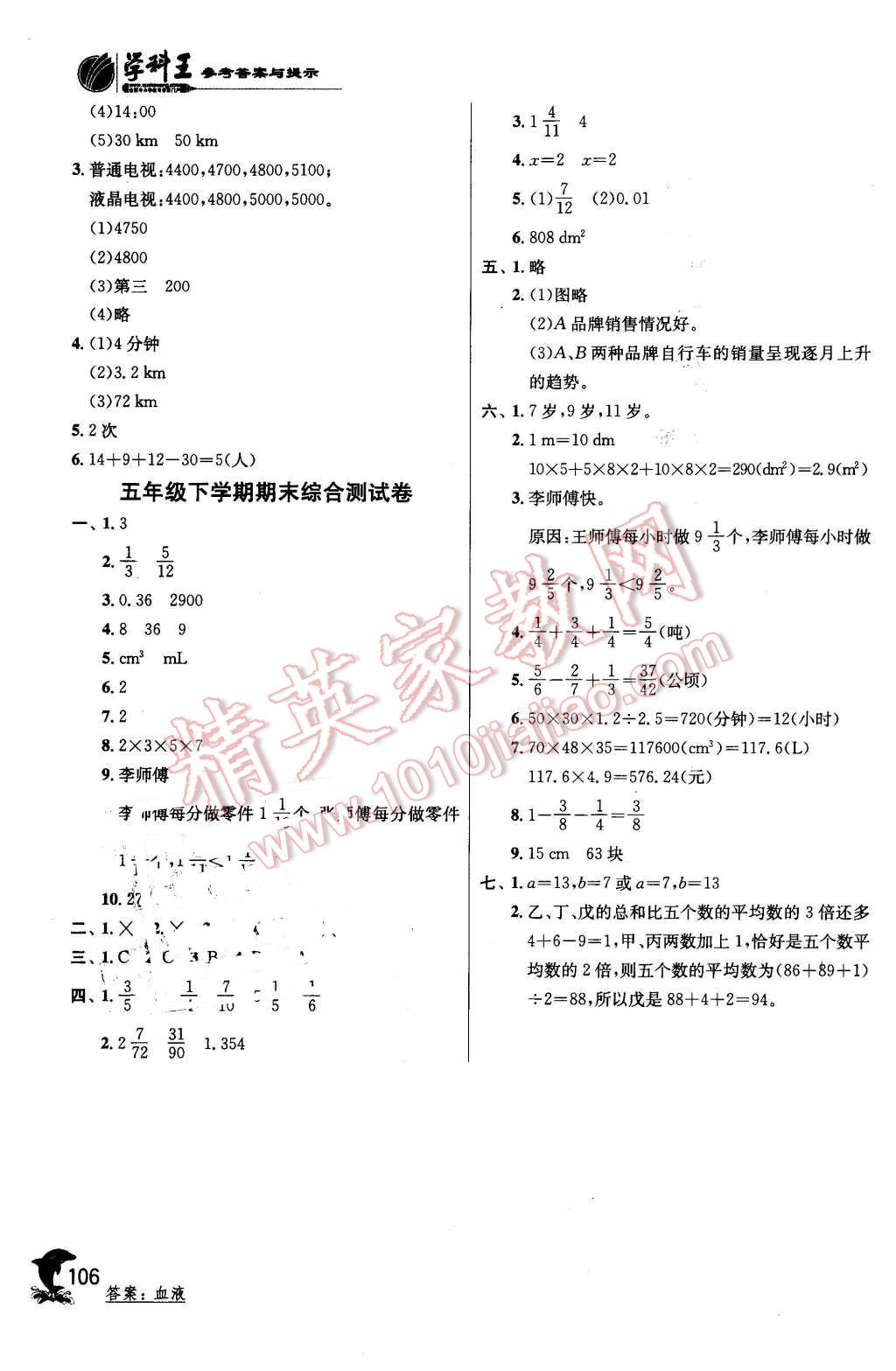 2016年實(shí)驗(yàn)班提優(yōu)訓(xùn)練五年級(jí)數(shù)學(xué)下冊(cè)人教版 第16頁