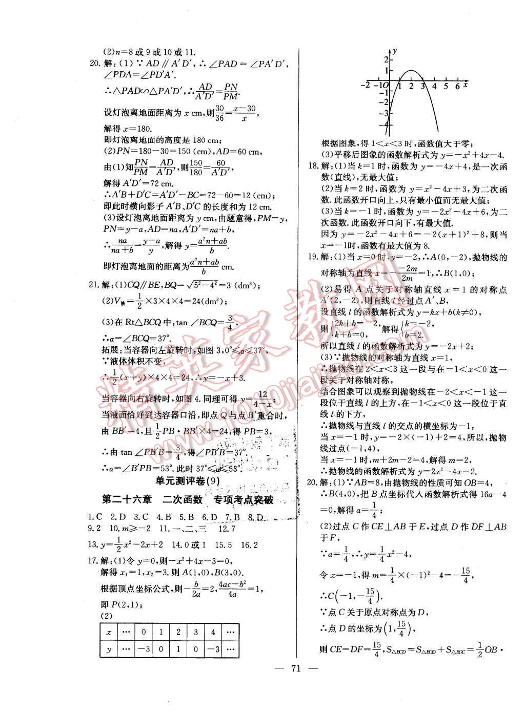 2016年精彩考評單元測評卷九年級數(shù)學(xué)下冊人教版 第7頁