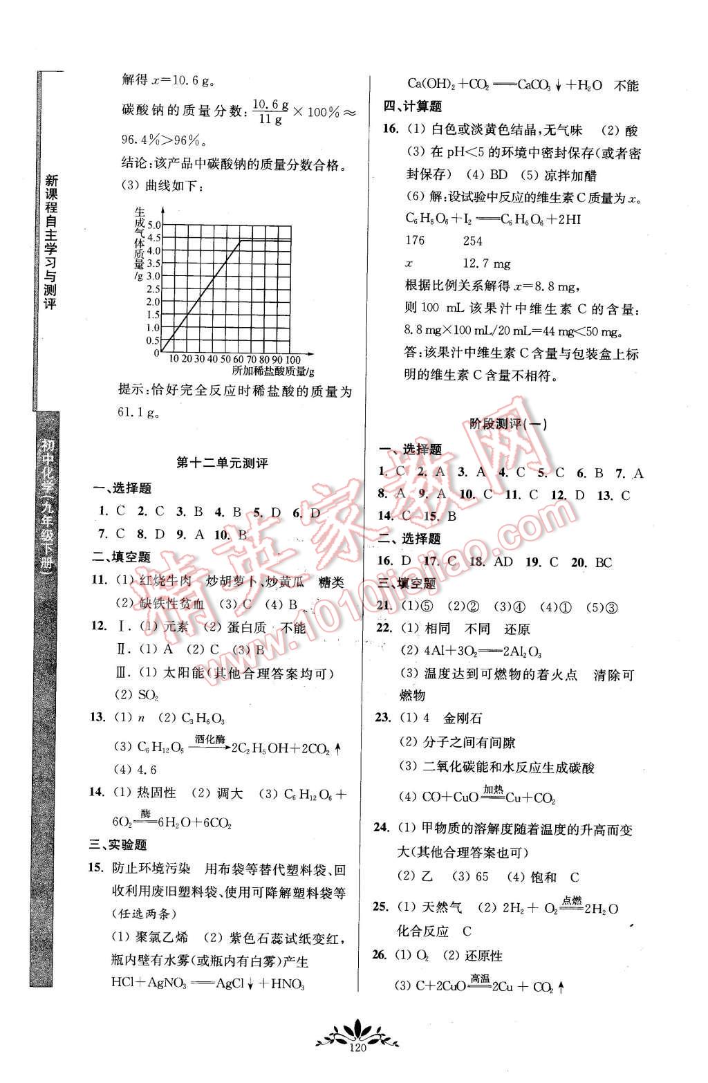 2016年新課程自主學(xué)習(xí)與測評初中化學(xué)九年級下冊人教版 第12頁