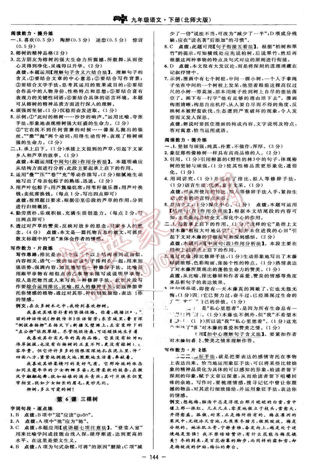 2016年綜合應用創(chuàng)新題典中點九年級語文下冊北師大版 第18頁