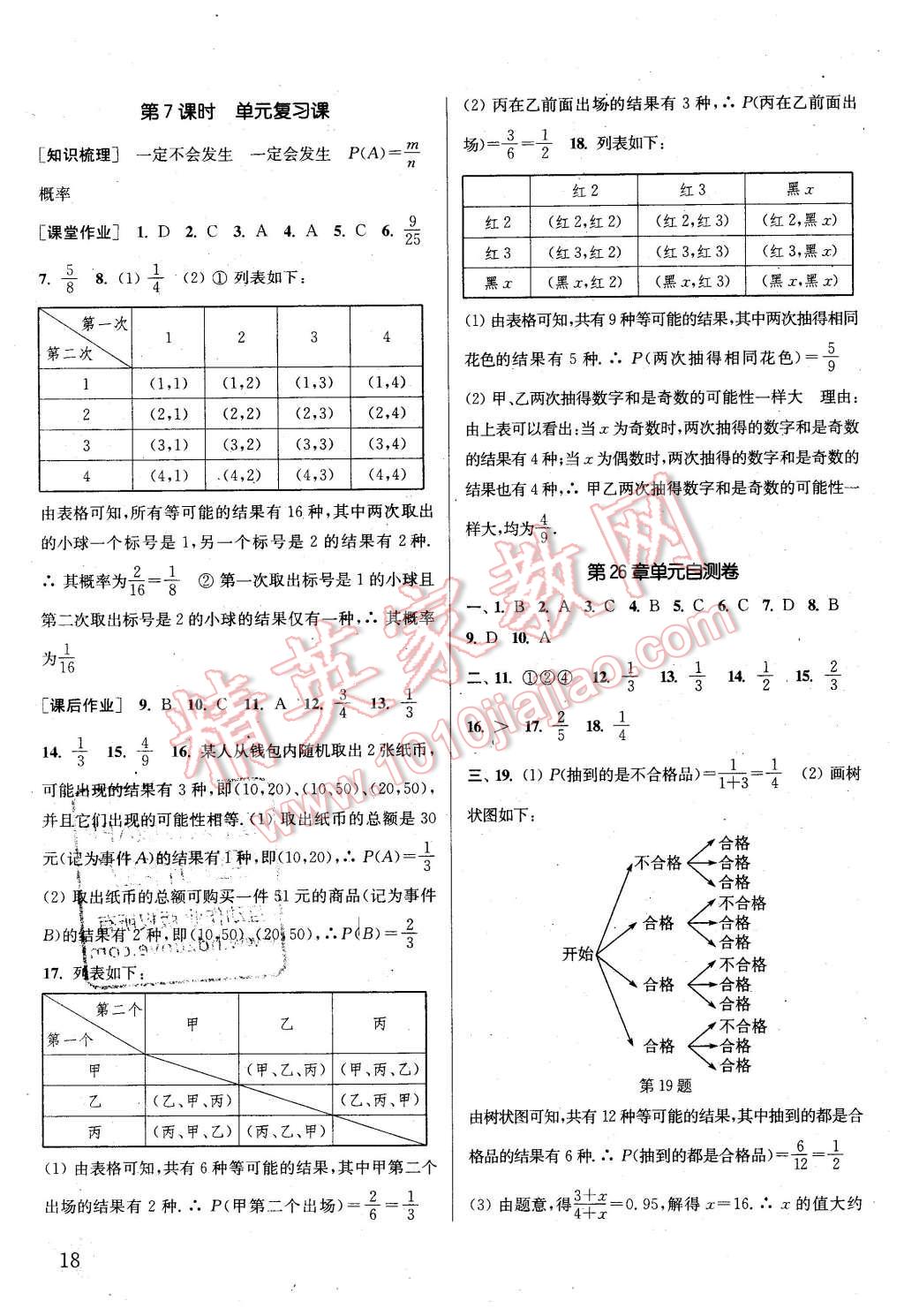 2016年通城學(xué)典課時作業(yè)本九年級數(shù)學(xué)下冊滬科版 第17頁