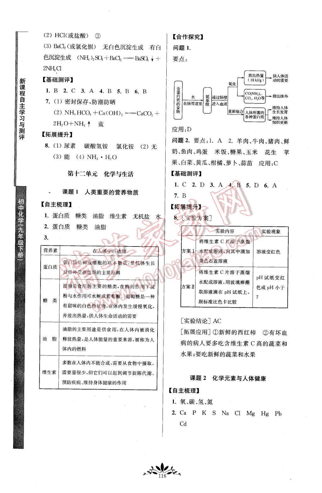 2016年新課程自主學(xué)習(xí)與測評初中化學(xué)九年級下冊人教版 第8頁