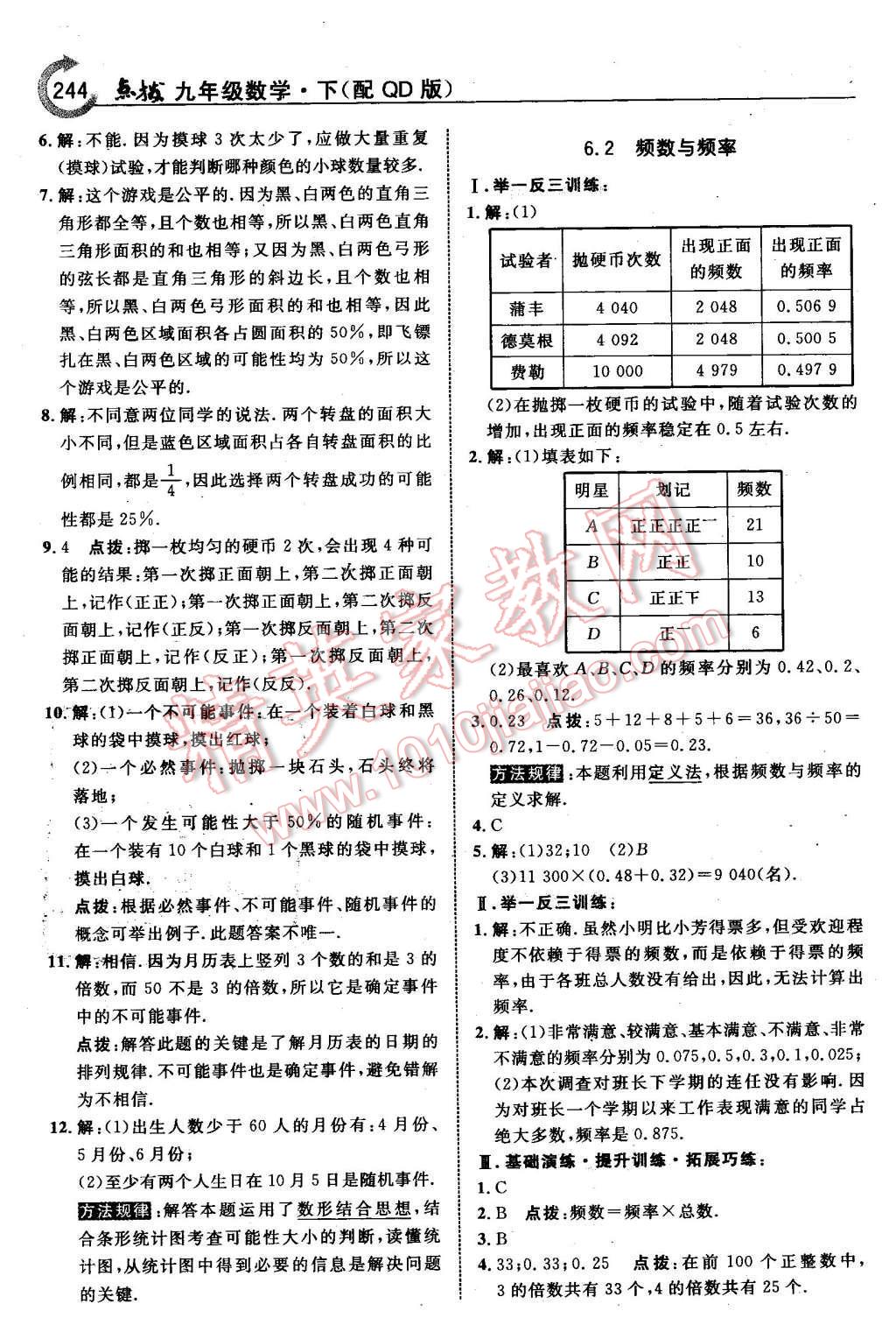 2016年特高級教師點撥九年級數(shù)學(xué)下冊青島版 第30頁