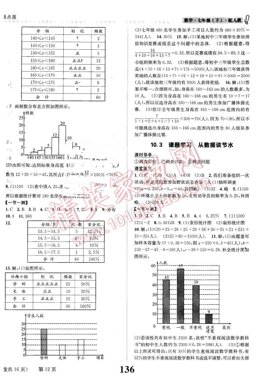 2016年課時達標練與測七年級數(shù)學下冊人教版 第12頁