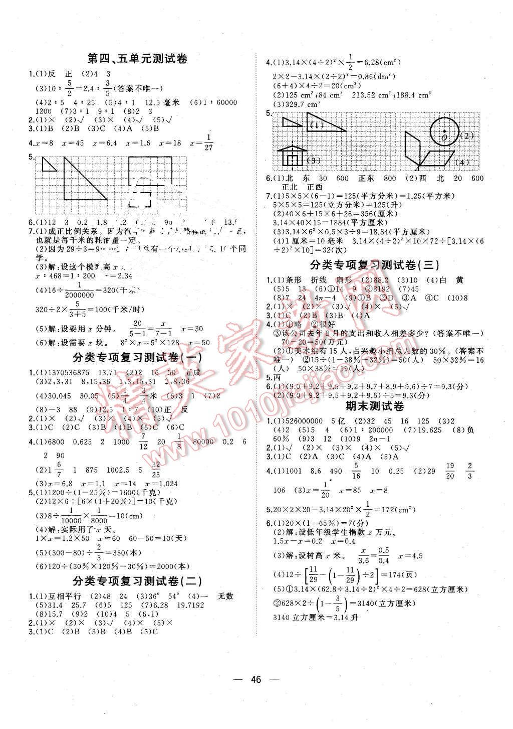 2016年課課優(yōu)課堂小作業(yè)六年級數(shù)學(xué)下冊人教版 第10頁