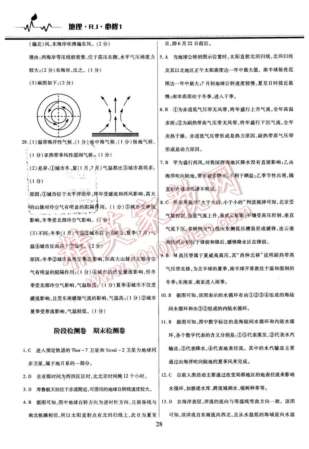 2015年名校戰(zhàn)略高中階段三測(cè)卷地理必修1人教版 第28頁