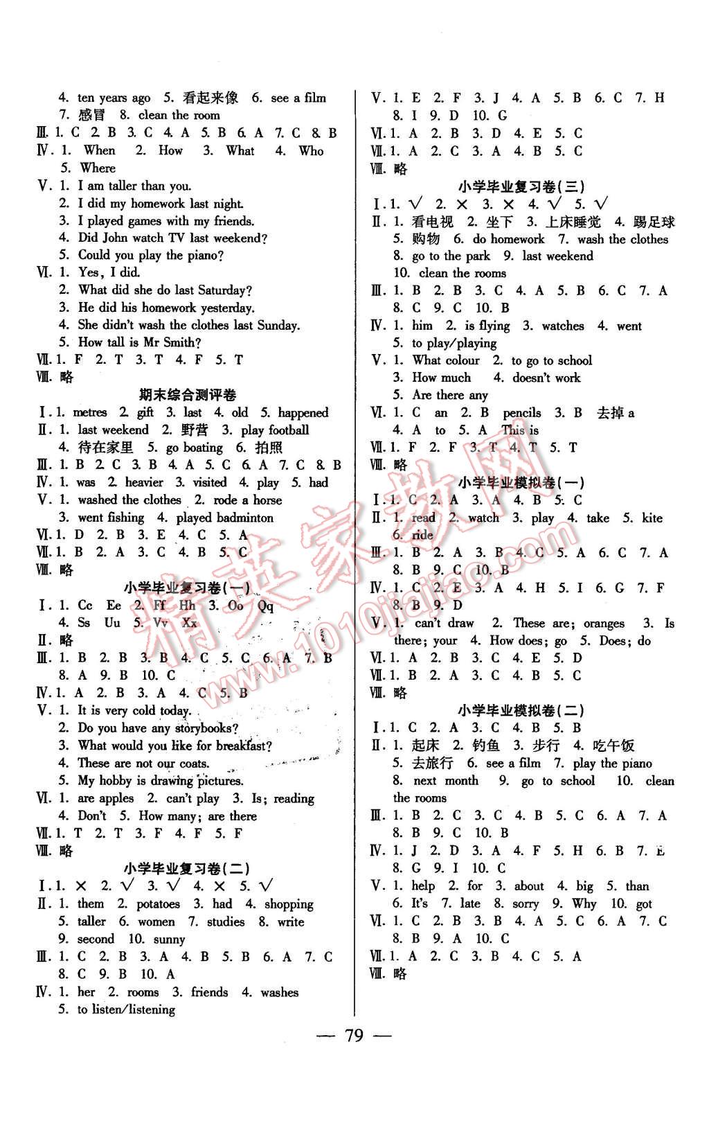 2016年手拉手全優(yōu)練考卷六年級(jí)英語(yǔ)下冊(cè)人教PEP版 第3頁(yè)