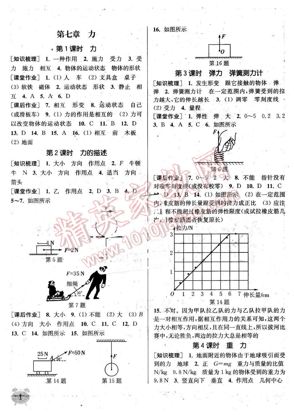 2016年通城學(xué)典課時作業(yè)本八年級物理下冊教科版 第1頁