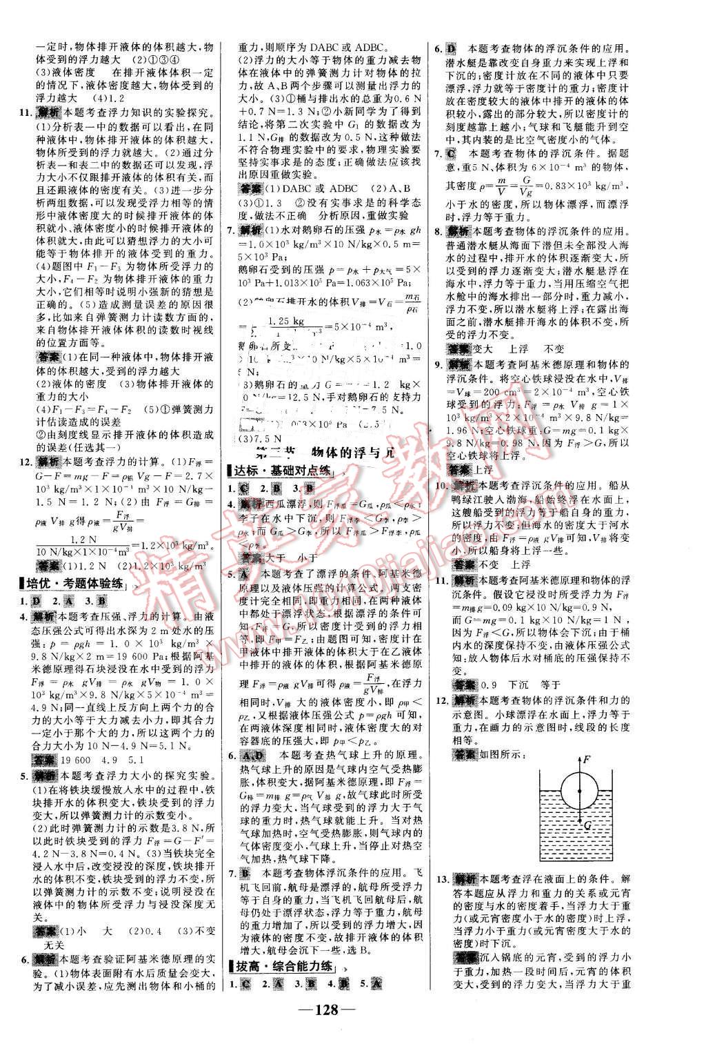 2016年世紀(jì)金榜百練百勝八年級(jí)物理下冊(cè)滬科版 第10頁