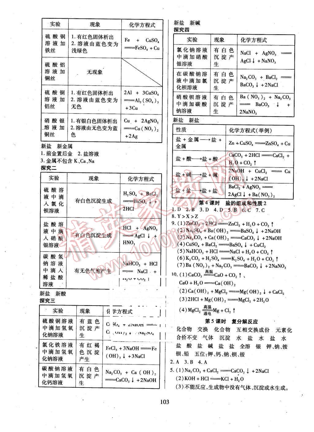 2016年有效课堂课时导学案九年级化学下册人教版 第11页