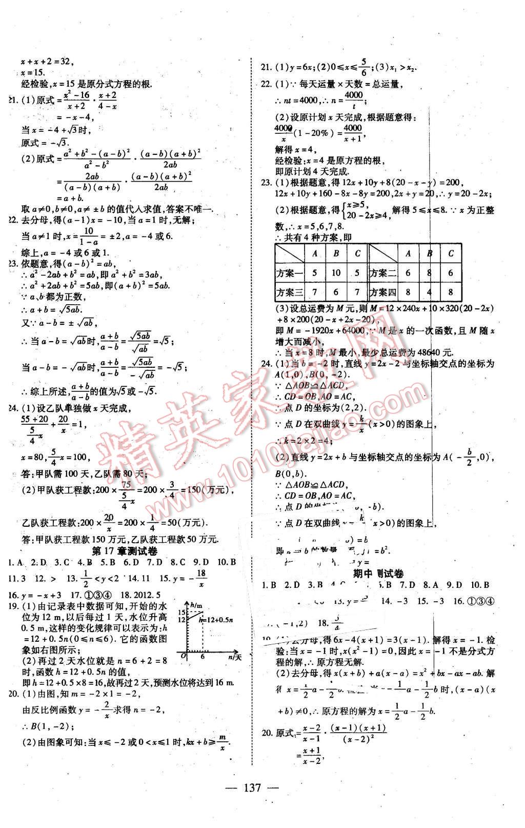 2016年有效課堂課時(shí)導(dǎo)學(xué)案八年級(jí)數(shù)學(xué)下冊(cè)華師大版 第21頁(yè)