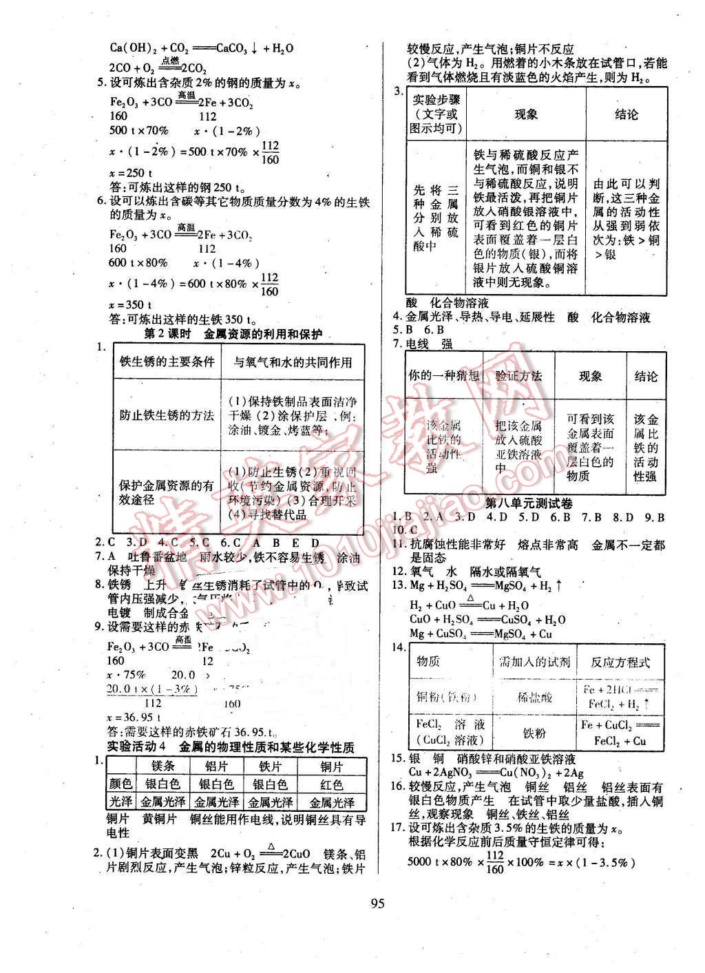 2016年有效课堂课时导学案九年级化学下册人教版 第3页