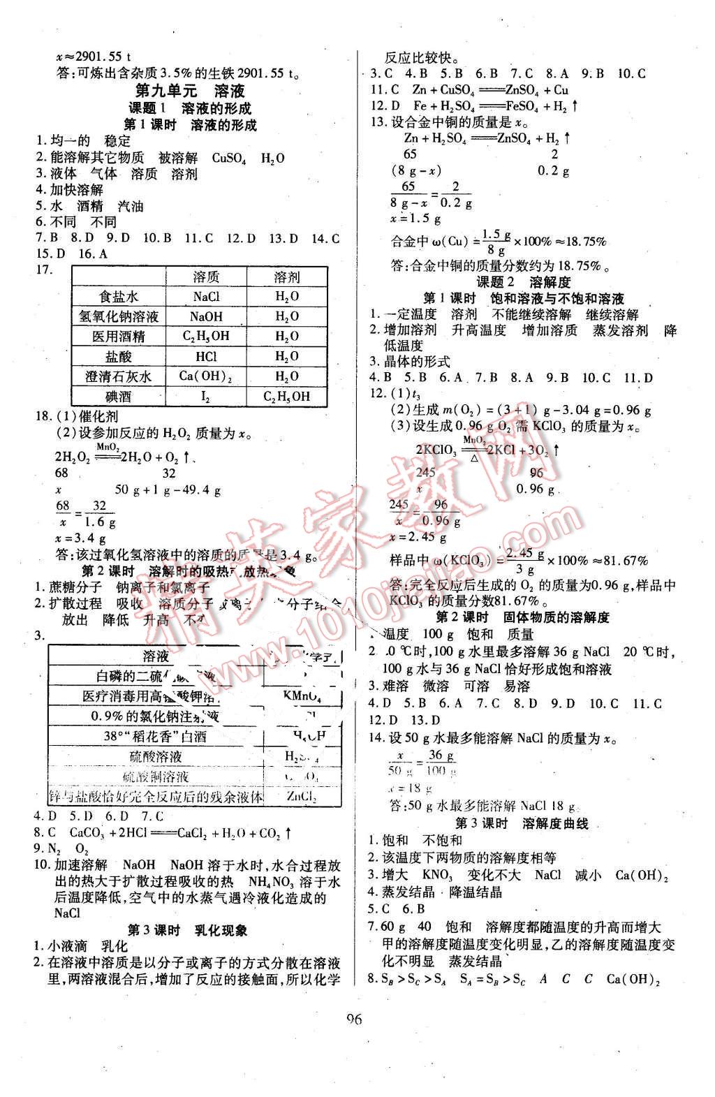 2016年有效课堂课时导学案九年级化学下册人教版 第4页