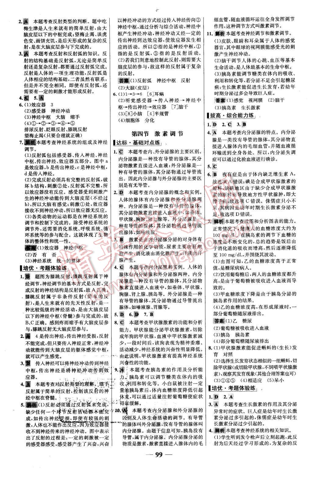 2016年世纪金榜百练百胜七年级生物下册人教版 第15页